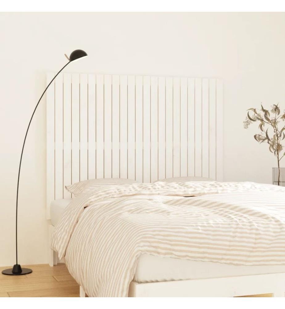 Tête de lit murale Blanc 146,5x3x110 cm Bois massif de pin