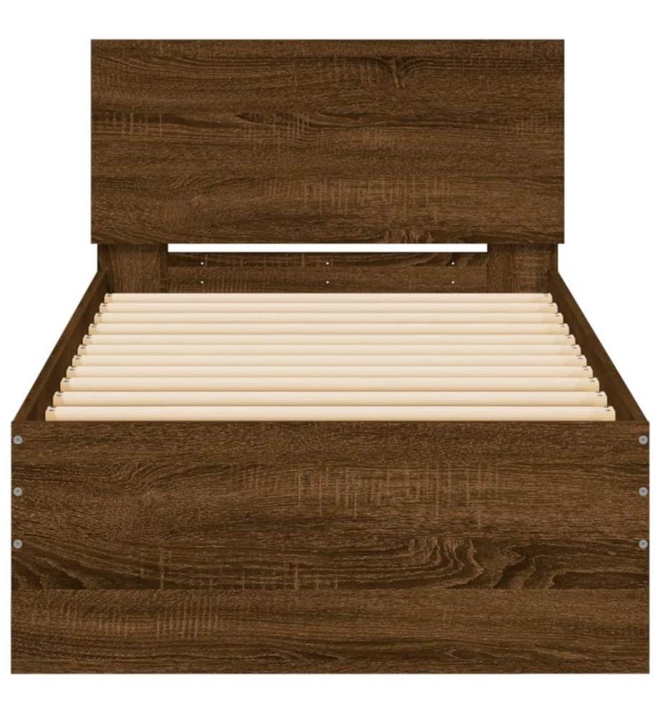 Cadre de lit sans matelas avec tête de lit 90x200 cm
