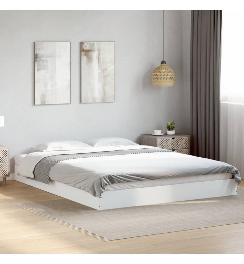 Bettgestell ohne Matratze Weiss 160x200 cm Holzwerkstoff
