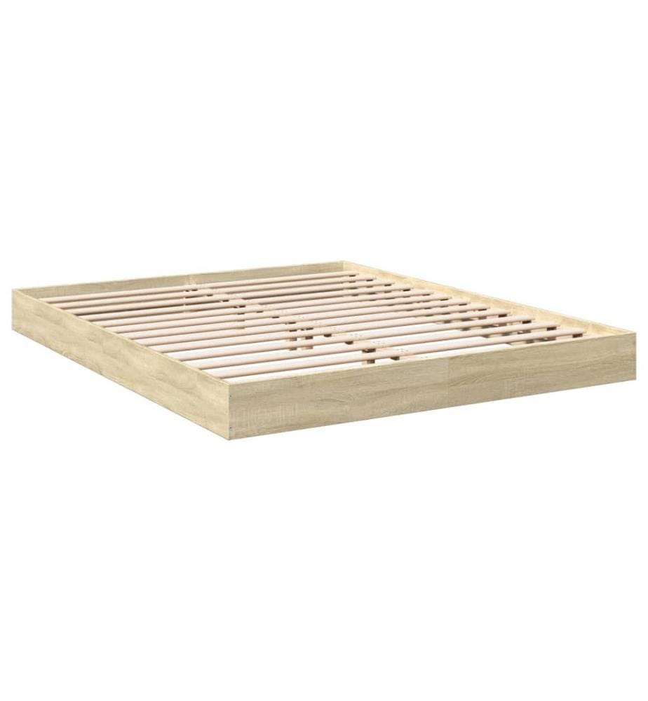 Cadre de lit sans matelas chêne sonoma 160x200 cm