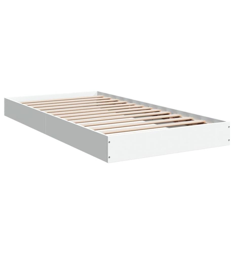Cadre de lit sans matelas blanc 90x190 cm bois d'ingénierie