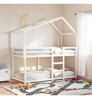 Dach für Kinderbett Weiss 213x95,5x144,5 cm Massivholz Kiefer