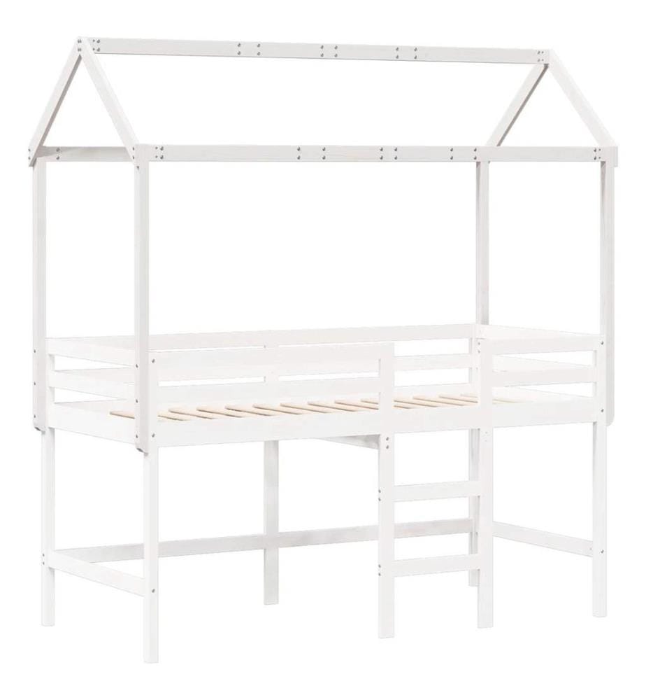 Dach für Kinderbett Weiss 207x95,5x159 cm Massivholz Kiefer