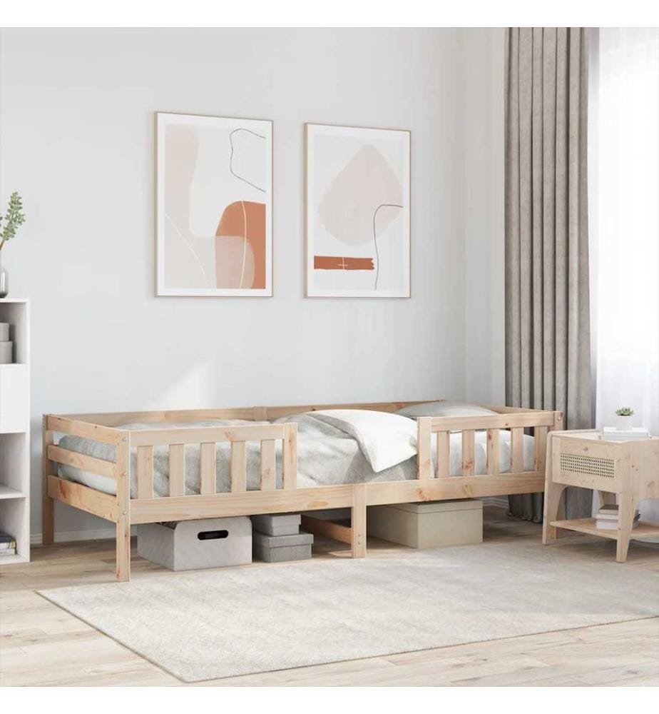 Cadre de lit sans matelas 100x200 cm bois massif de pin