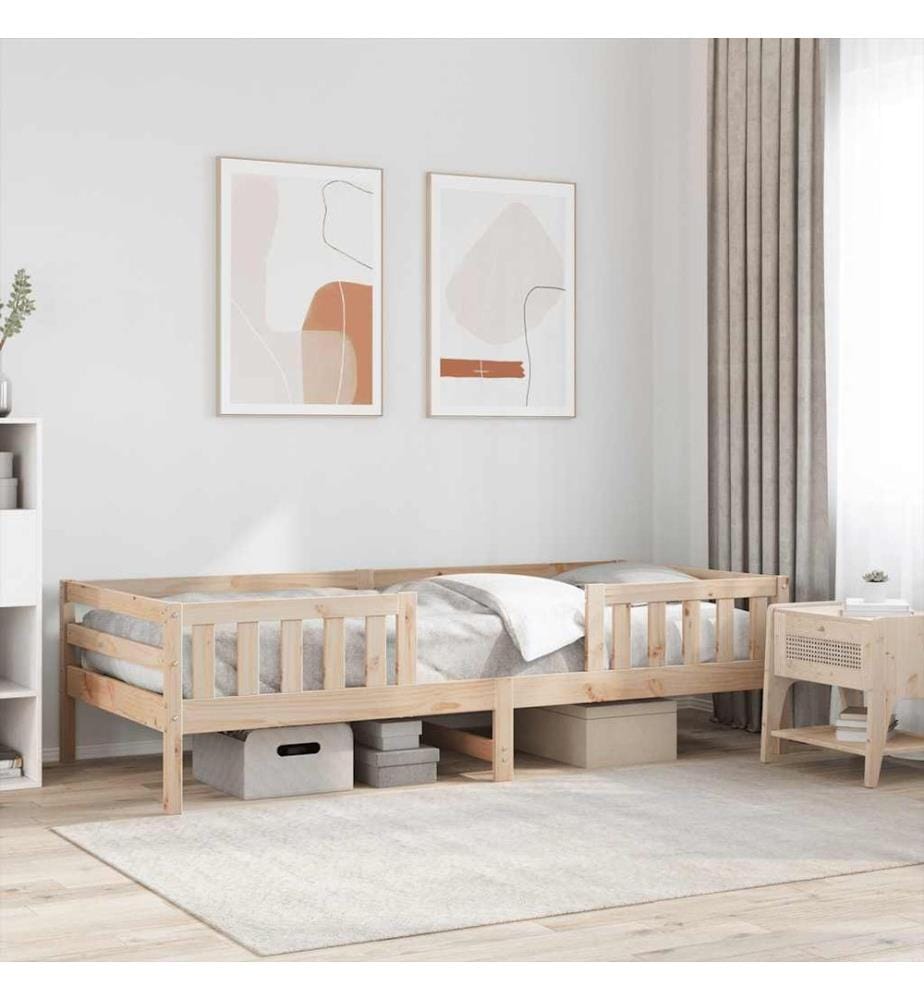 Cadre de lit sans matelas 90x190 cm bois de pin massif