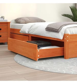 Bettschubladen 2 Stk. Wachsbraun Massivholz Kiefer