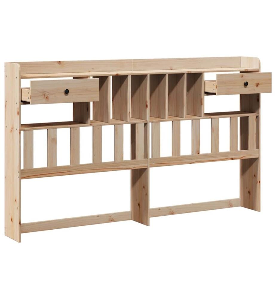 Tête de lit avec rangement 180 cm bois massif de pin