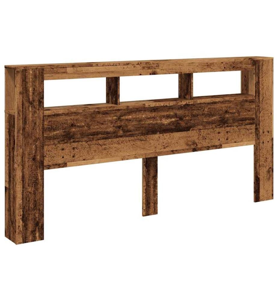 Tête de lit à LED vieux bois 200x18,5x103,5cm bois d'ingénierie