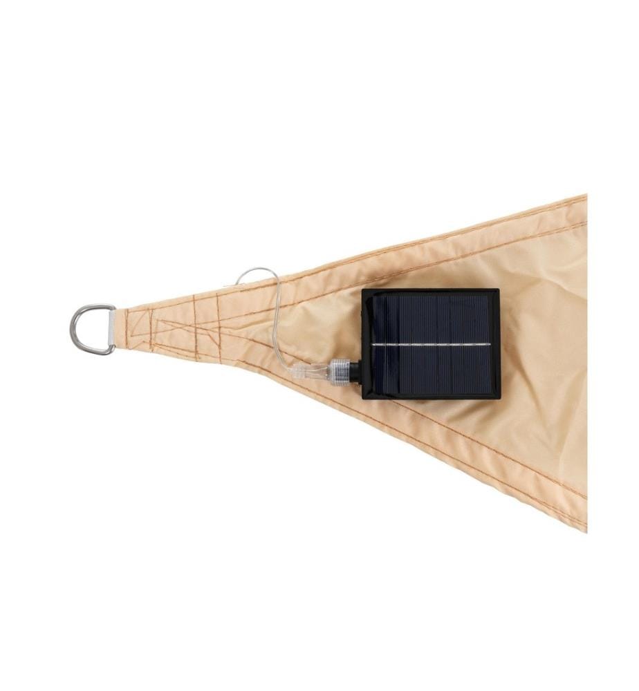 COCON - Sonnensegel LED Solar, 360 cm, Dreieck, Beige
