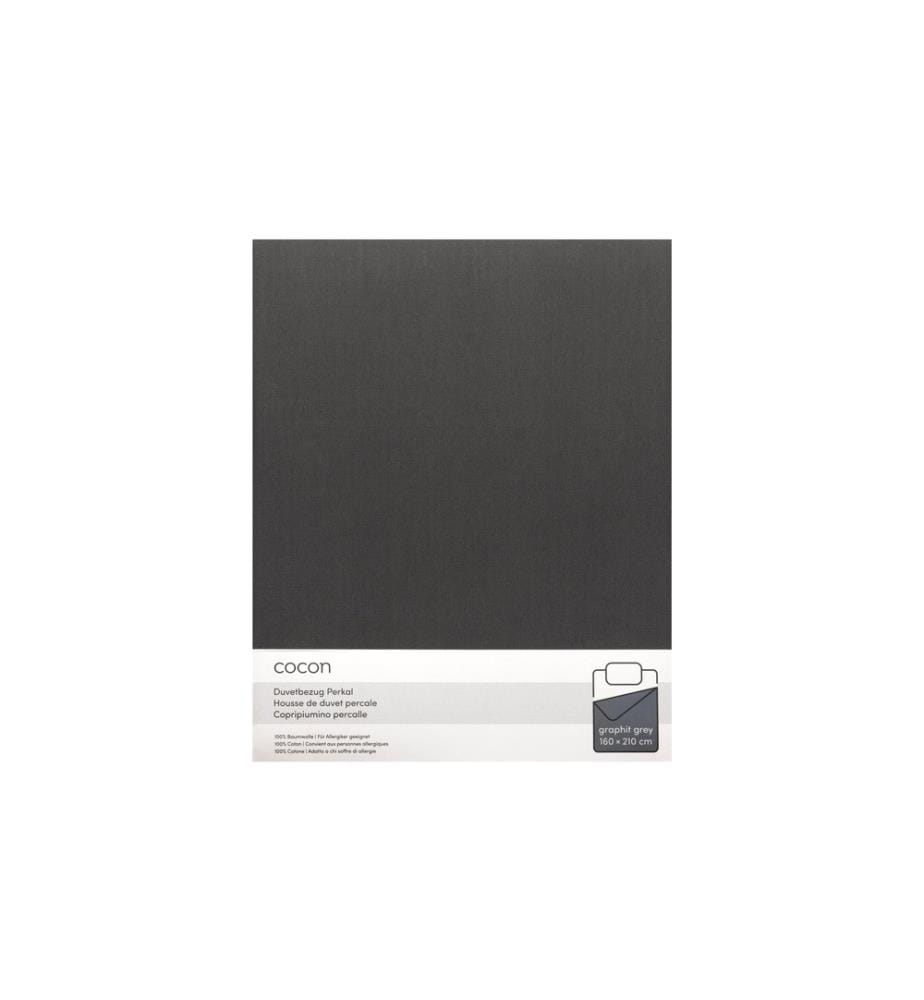 COCON - Duvetbezug Perkal 160 x 210 cm, Graphit