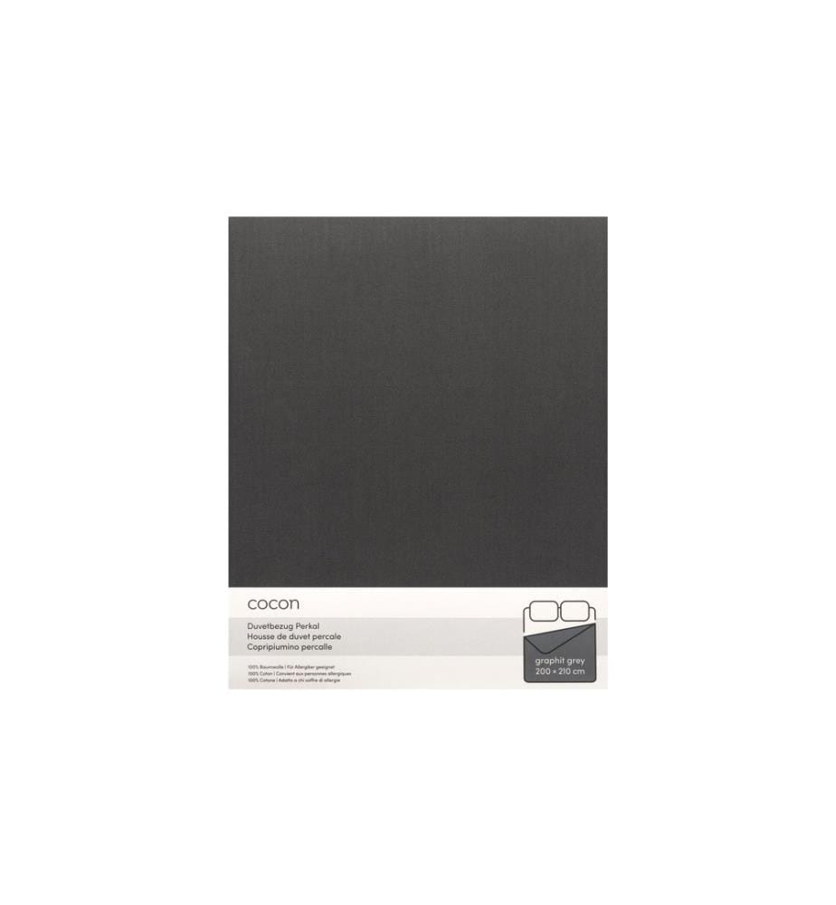 COCON - Housse de duvet Percale 200 x 210 cm, Graphite