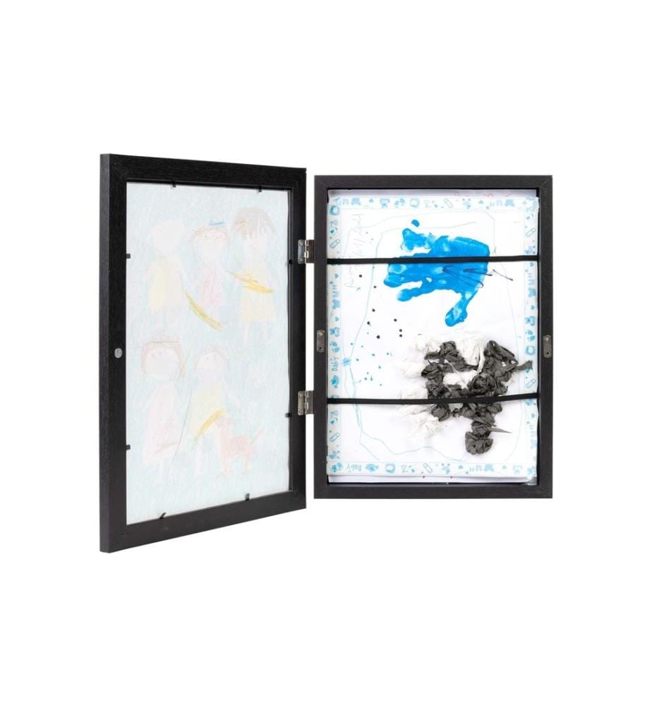 COCON - Bilderrahmen für Kinderzeichnungen 34 x 25 x 4 cm, Schwarz