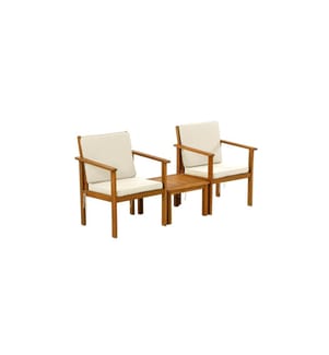 COCON - Mobilier lounge Vevey, Brun/Blanc, 2 places assises