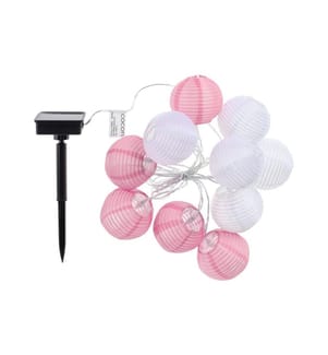 COCON - Lichterkette LED Solar, Pink/Weiss, 3.7 m