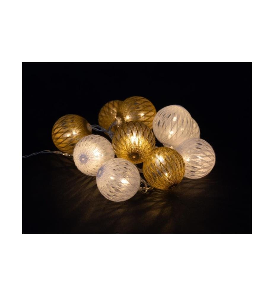 COCON - Lichterkette LED Braun/Weiss, 175 cm