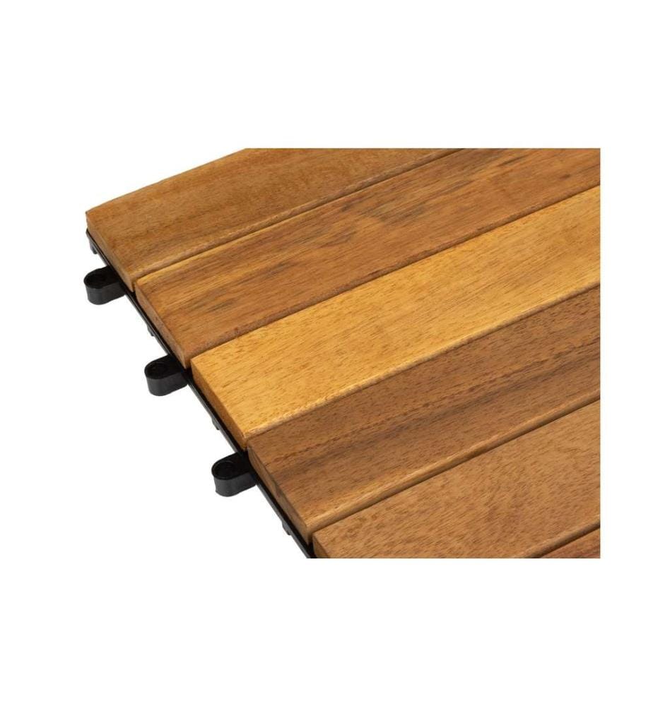 COCON - Dalles de balcon et de terrasse Acacia, 30 x 30 cm, 6 pièces