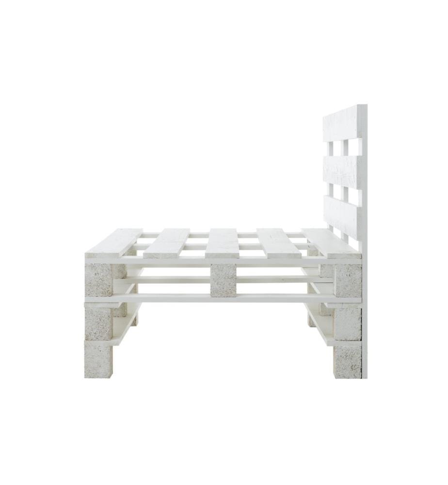 COCON - Canapé en palettes Blanc, 120 x 50/86 x 80