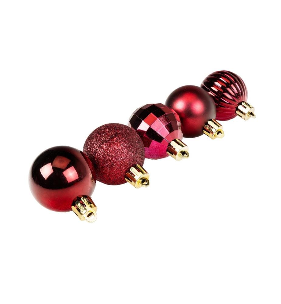 COCON - Weihnachtskugel 34 Stück, Bordeaux