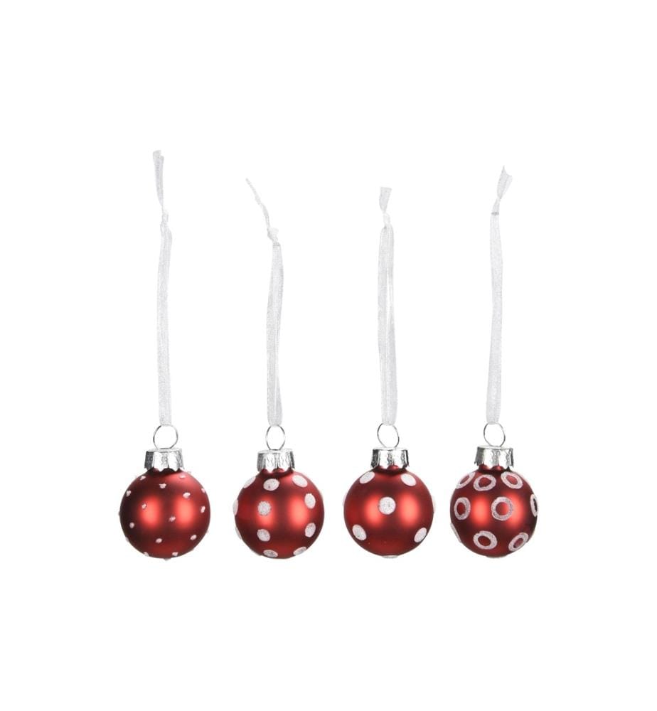 COCON - Weihnachtskugeln Dots 12 Stück, Rot