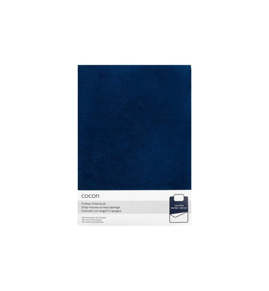 COCON - Fixleintuch Frottee 140-160 x 200 cm, Marineblau