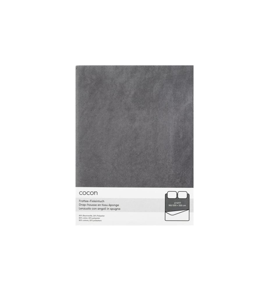 COCON - Fixleintuch Frottee 180-200 x 200 cm, Graphit