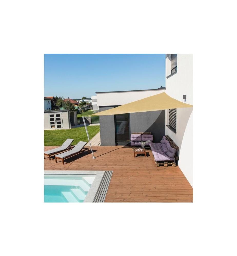 WINDHAGER - Sonnensegel Capri, 4 m, Eckig, Champagner