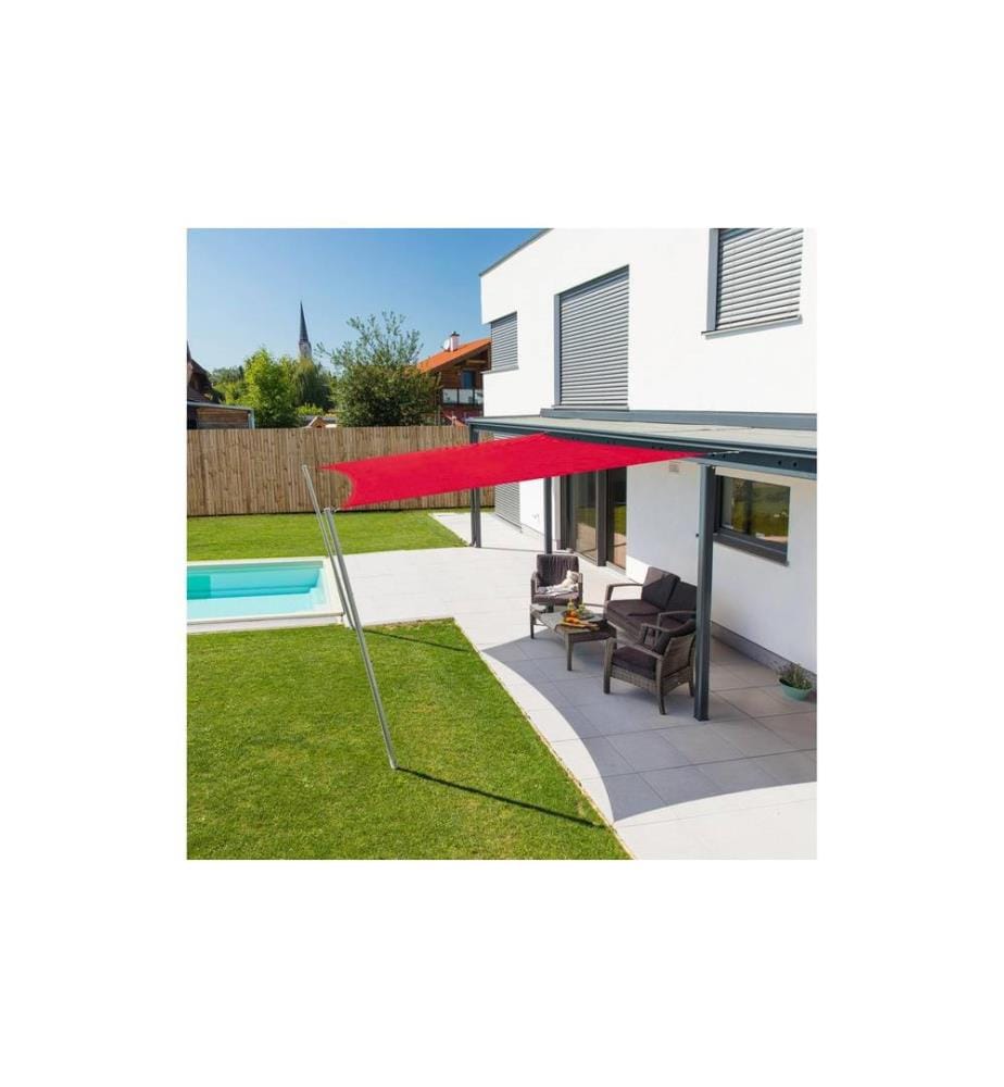 WINDHAGER - Sonnensegel Cannes, 5 x 5 m, Eckig, Rot