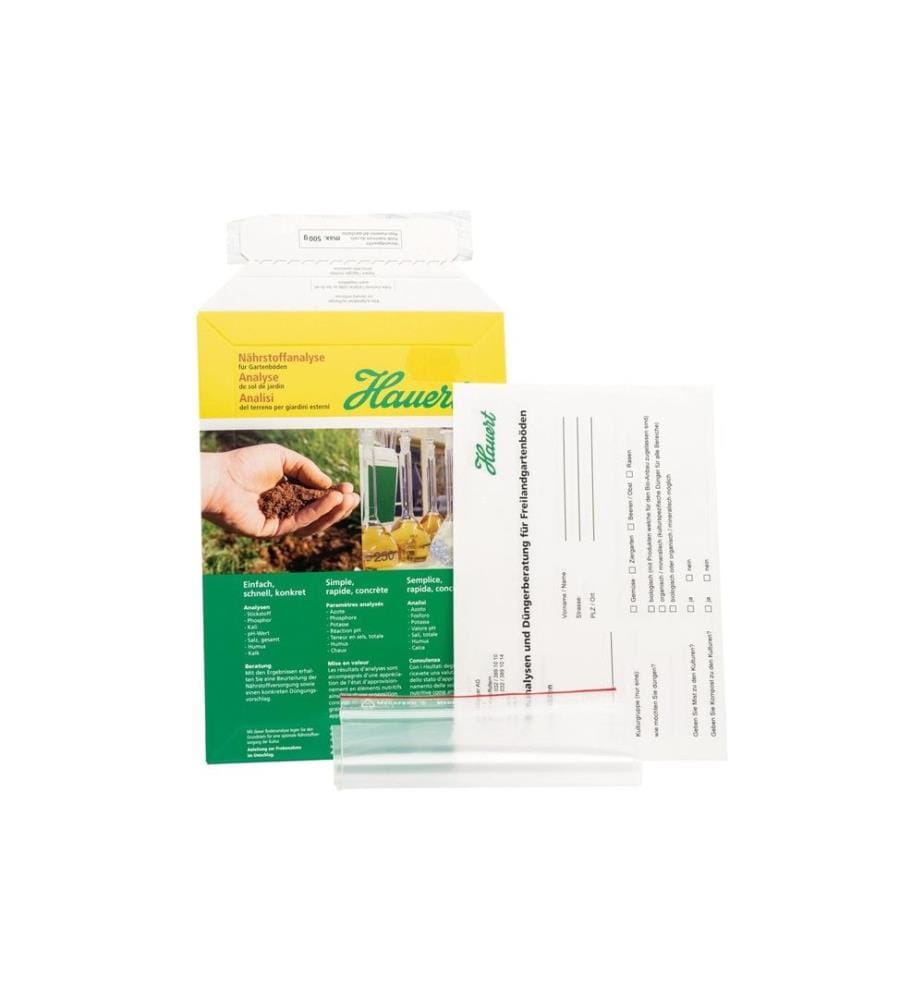 Hauert - Kits d'analyse de la teneur en éléments (analyse du sol) pour les sols de jardin