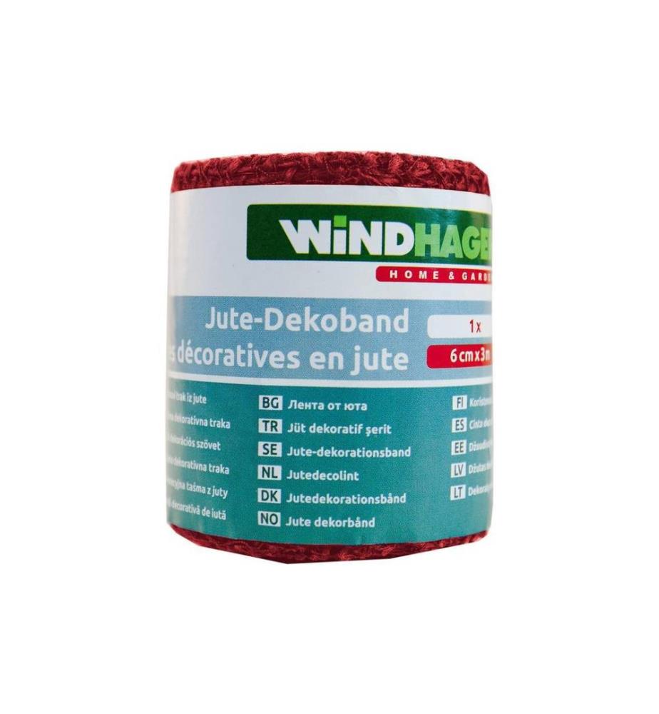 WINDHAGER - Jute-Dekoband, rot