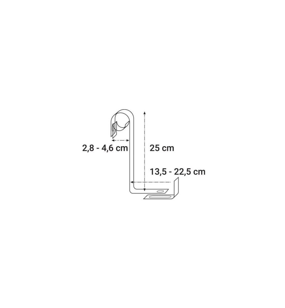 Support de jardinière de balcon ALBA-KRAPF pour rambarde ronde 2x réglable