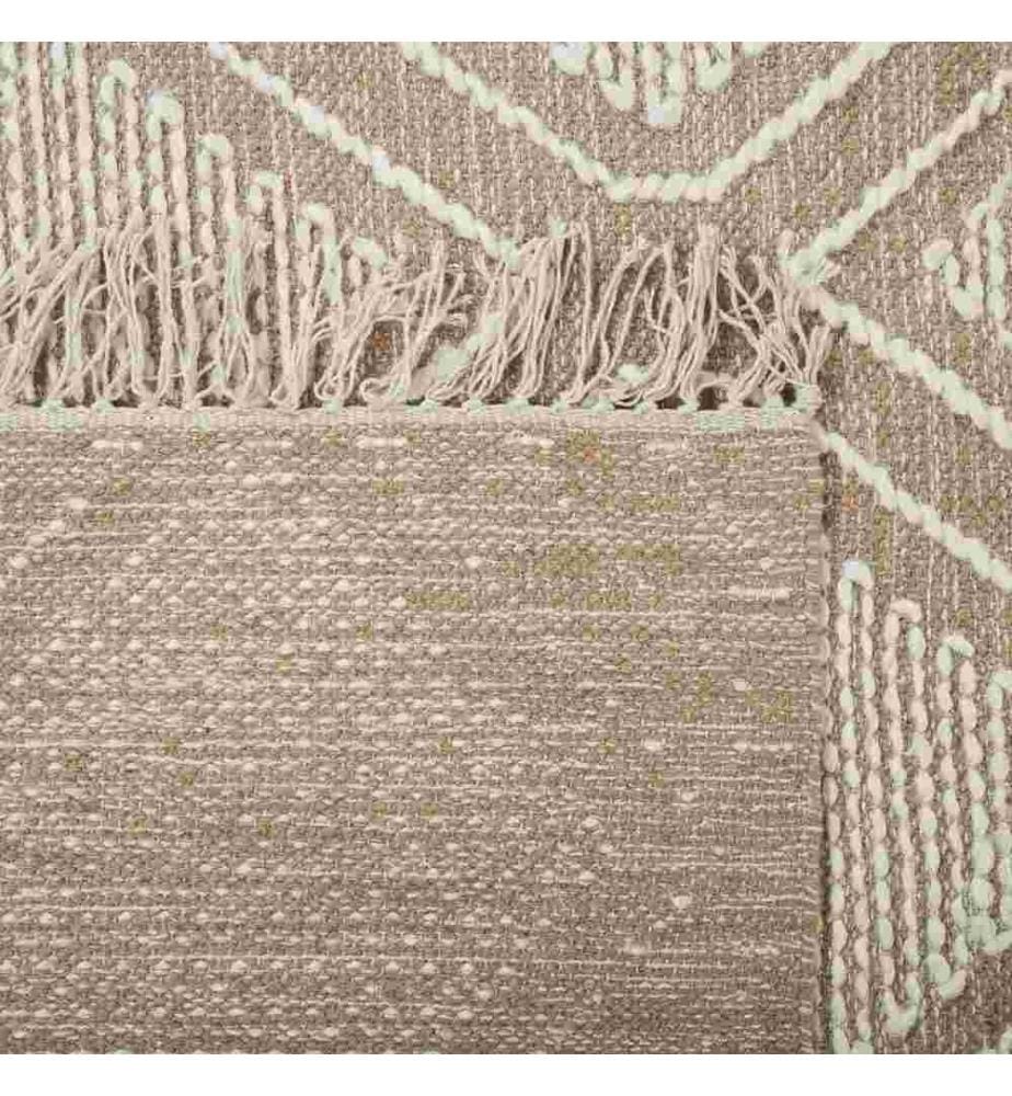 Teppich KACEM Beige 140 x 200 cm Baumwolle