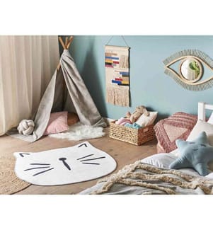 Kinderteppich KITTY Weiss ø 100 cm
