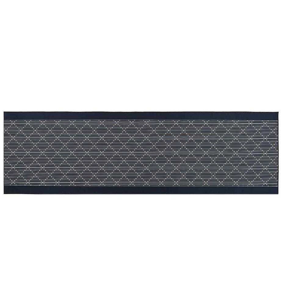 Tapis Bleu Marine en Polyester 60 x 200 cm Antidérapant Motif Géométrique Passage pour Salon Chambre Couloir Traditionnel
