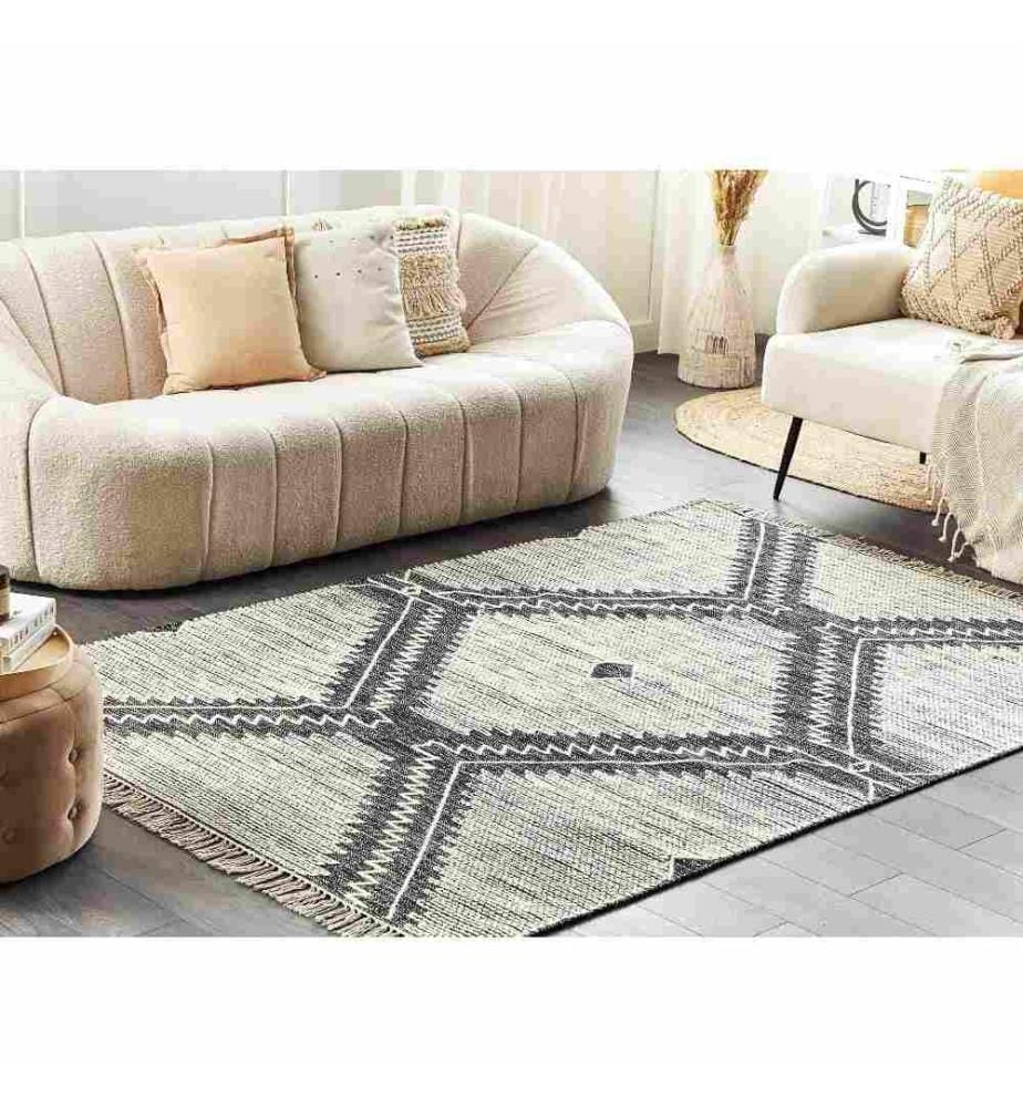 Teppich ARBAA Schwarz 160 x 230 cm Baumwolle