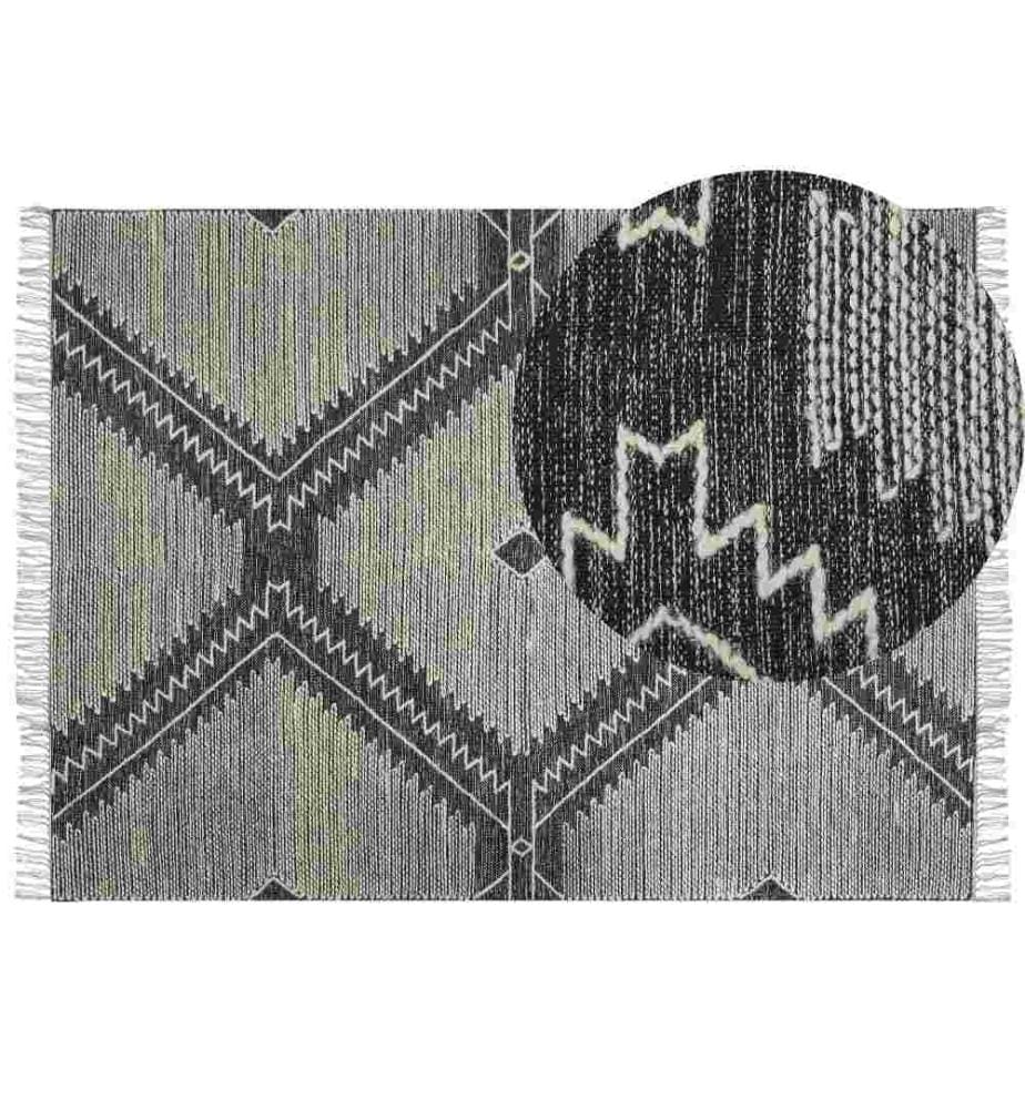 Teppich ARBAA Schwarz 160 x 230 cm Baumwolle