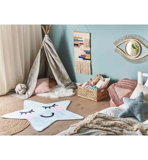Tapis enfant SIRIUS Bleu clair 120 x 120 cm