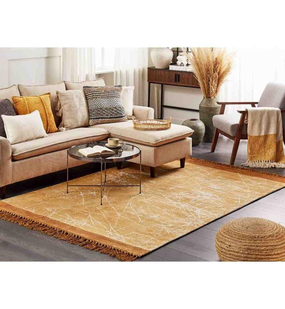 Tapis HANLI Orange 140 x 200 cm Soie artificielle