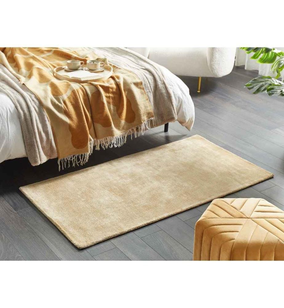 Tapis GESI II Beige sable 80 x 150 cm Soie artificielle