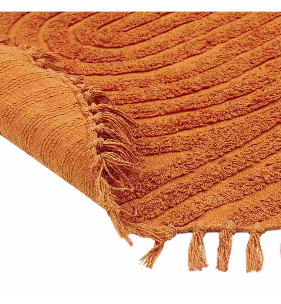 Teppich HALFETI Orange ø 140 cm Baumwolle