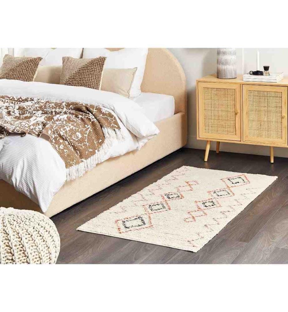 Teppich GUWAHATI Beige 80 x 150 cm Baumwolle