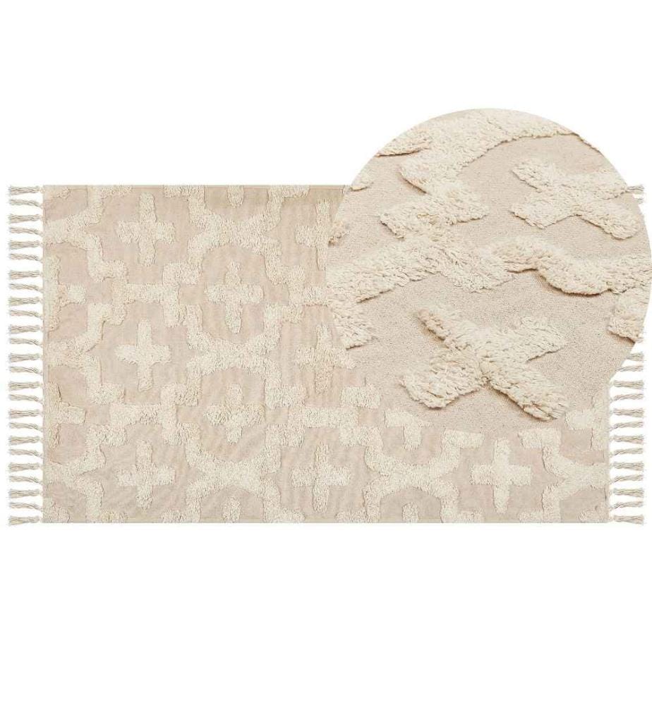 Tapis ITANAGAR Beige 80 x 150 cm Coton