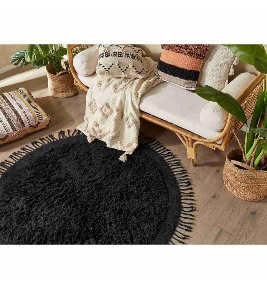 Tapis BITLIS Noir ø 140 cm Coton