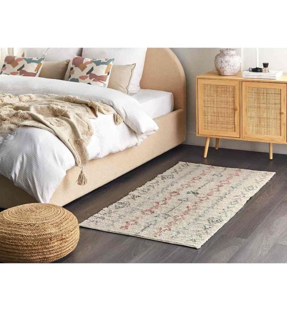 Teppich DISPUR Beige 80 x 150 cm Baumwolle