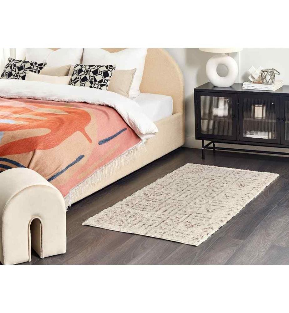 Teppich EDIRNE Beige 80 x 150 cm Baumwolle