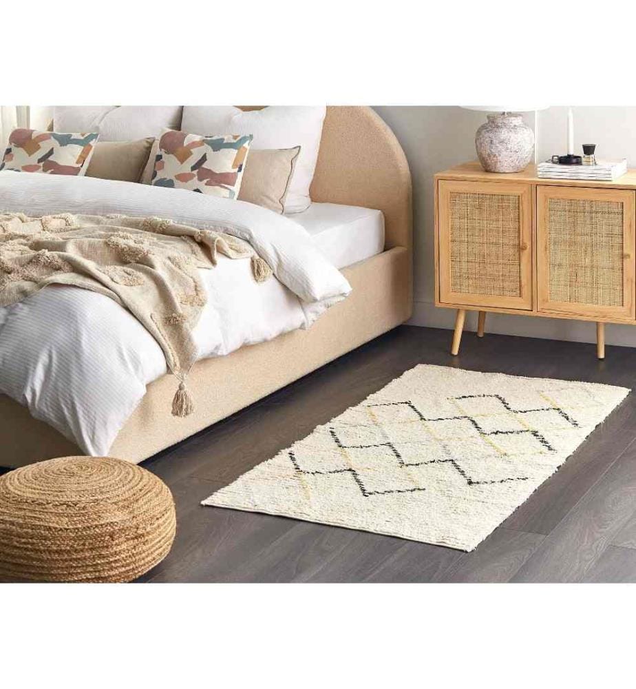Teppich TEZPUR Beige 80 x 150 cm Baumwolle
