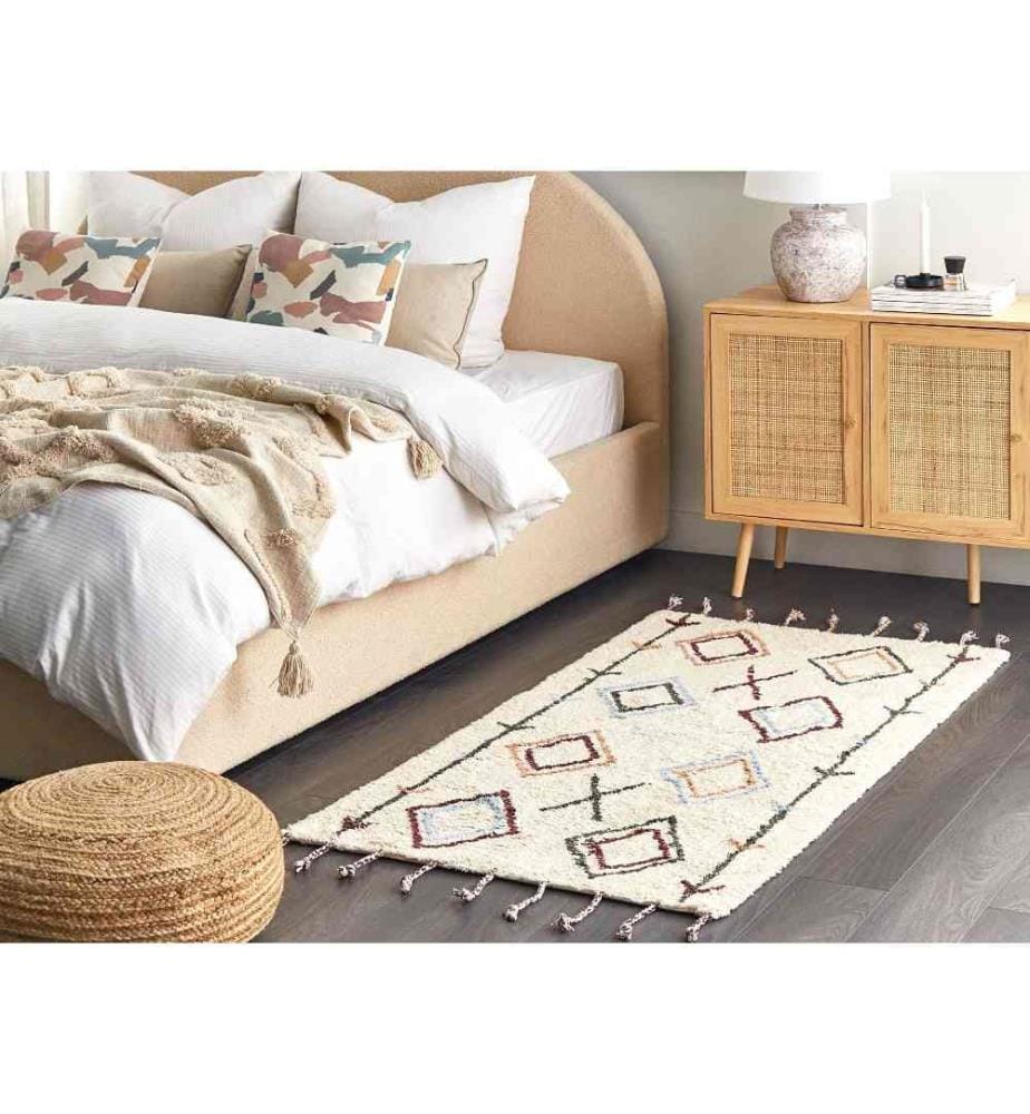 Tapis CORUM Beige 80 x 150 cm Coton