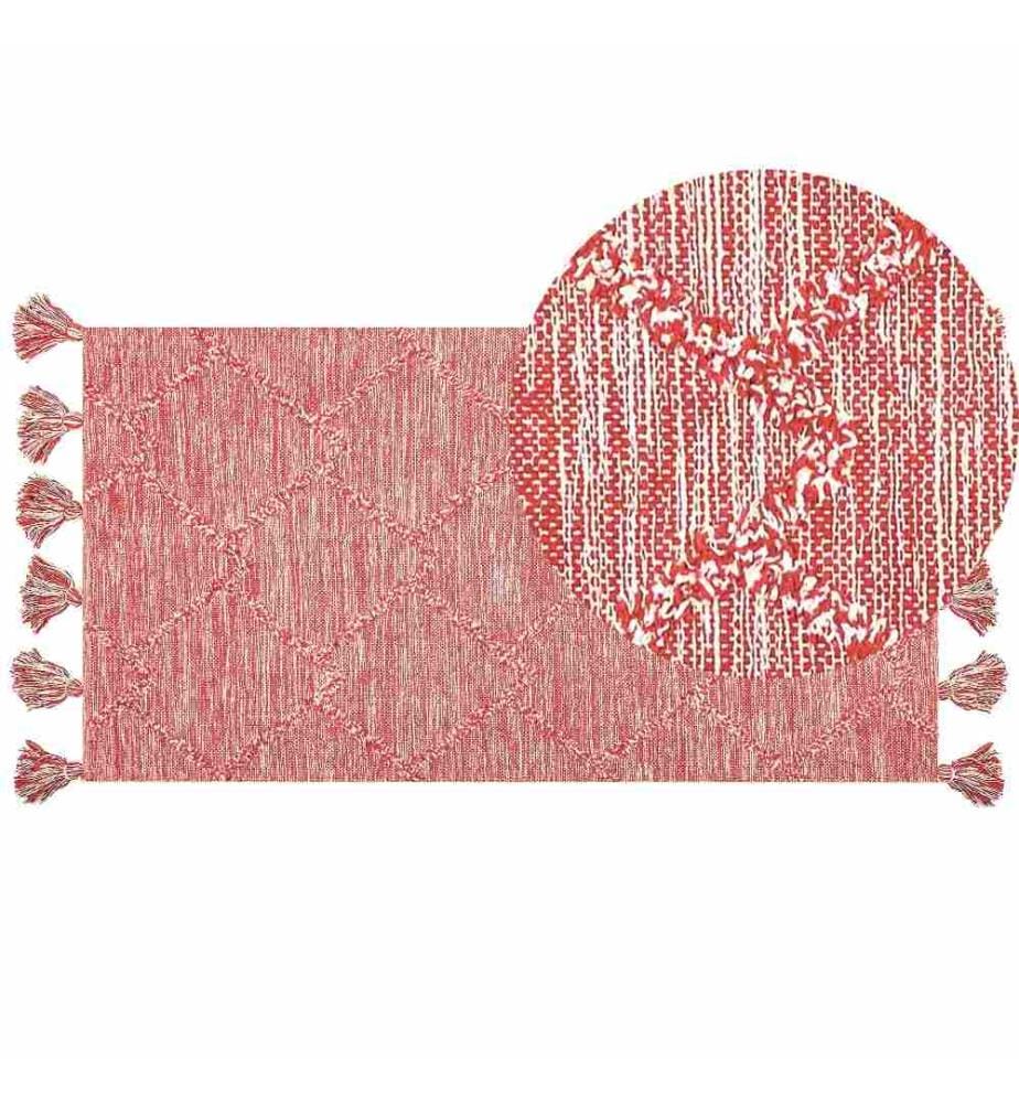 Tapis NIGDE Rouge 80 x 150 cm Coton