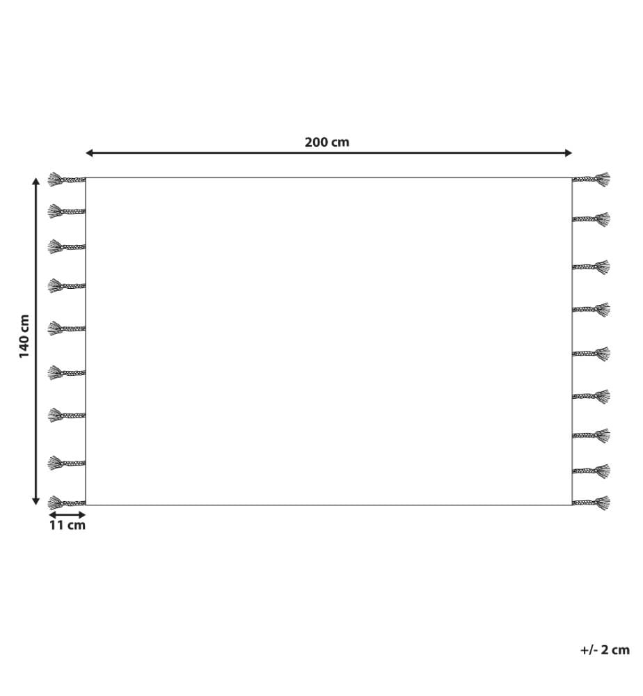 Teppich DUZCE Beige 140 x 200 cm Baumwolle
