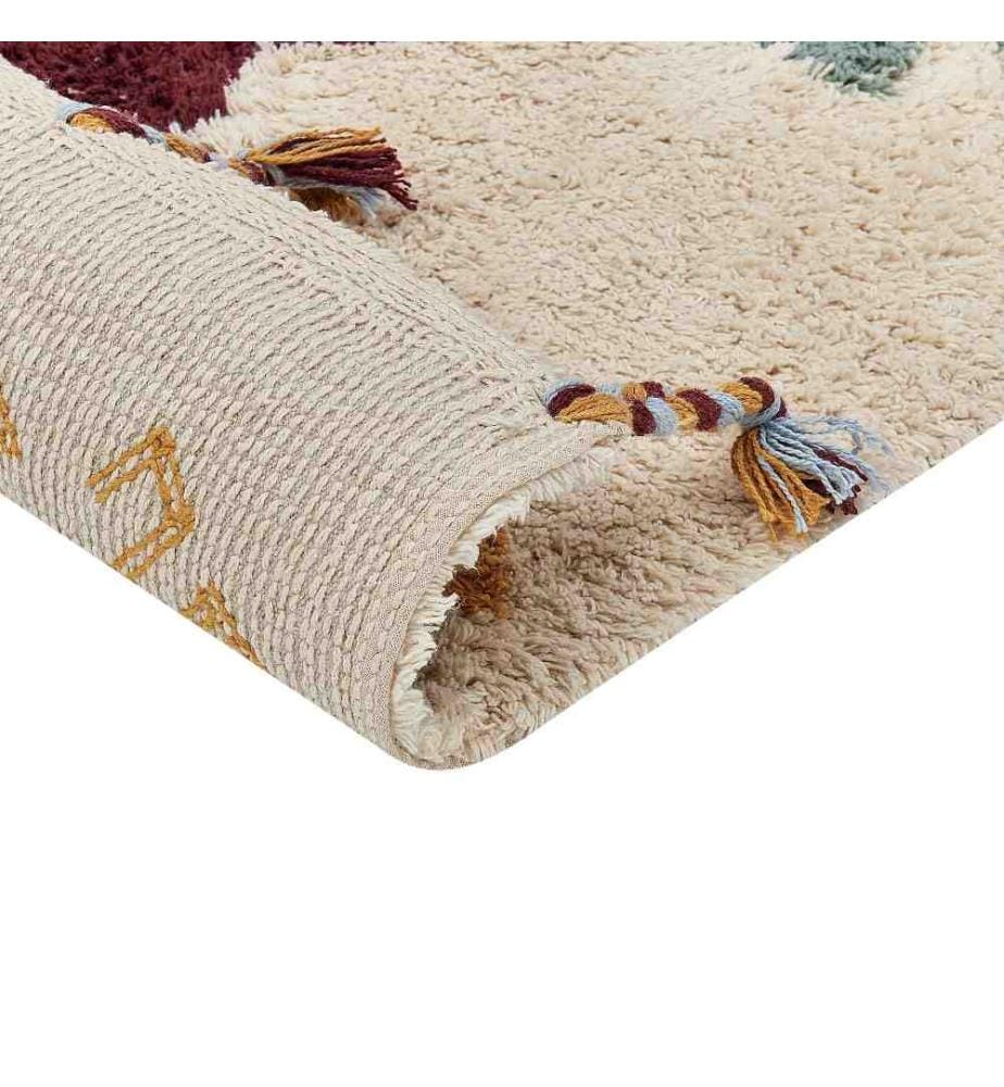 Teppich DUZCE Beige 140 x 200 cm Baumwolle