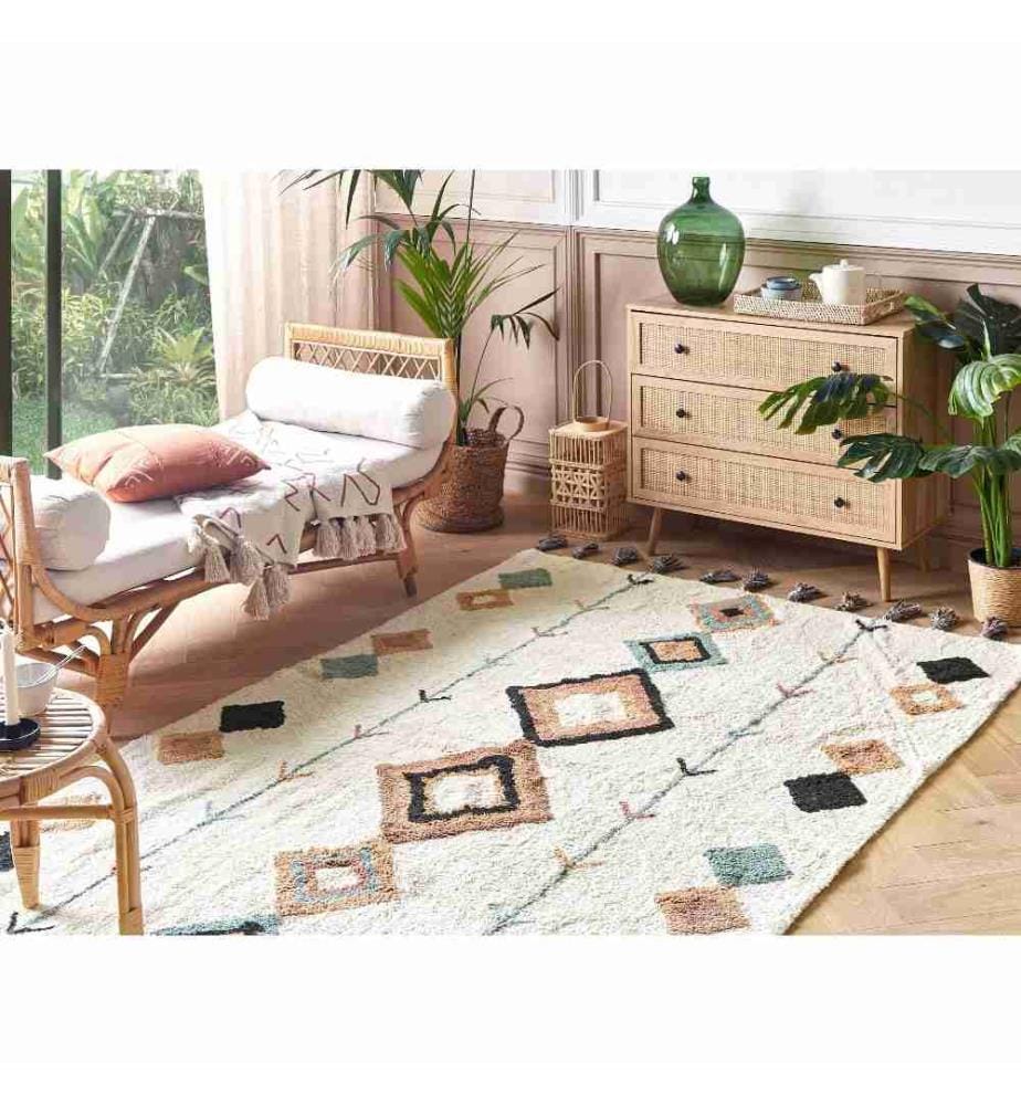 Teppich ESKISEHIR Beige 140 x 200 cm Baumwolle